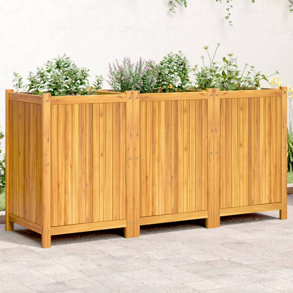 Vidaxl planter med foring 150x50x75 cm fast acacia træ