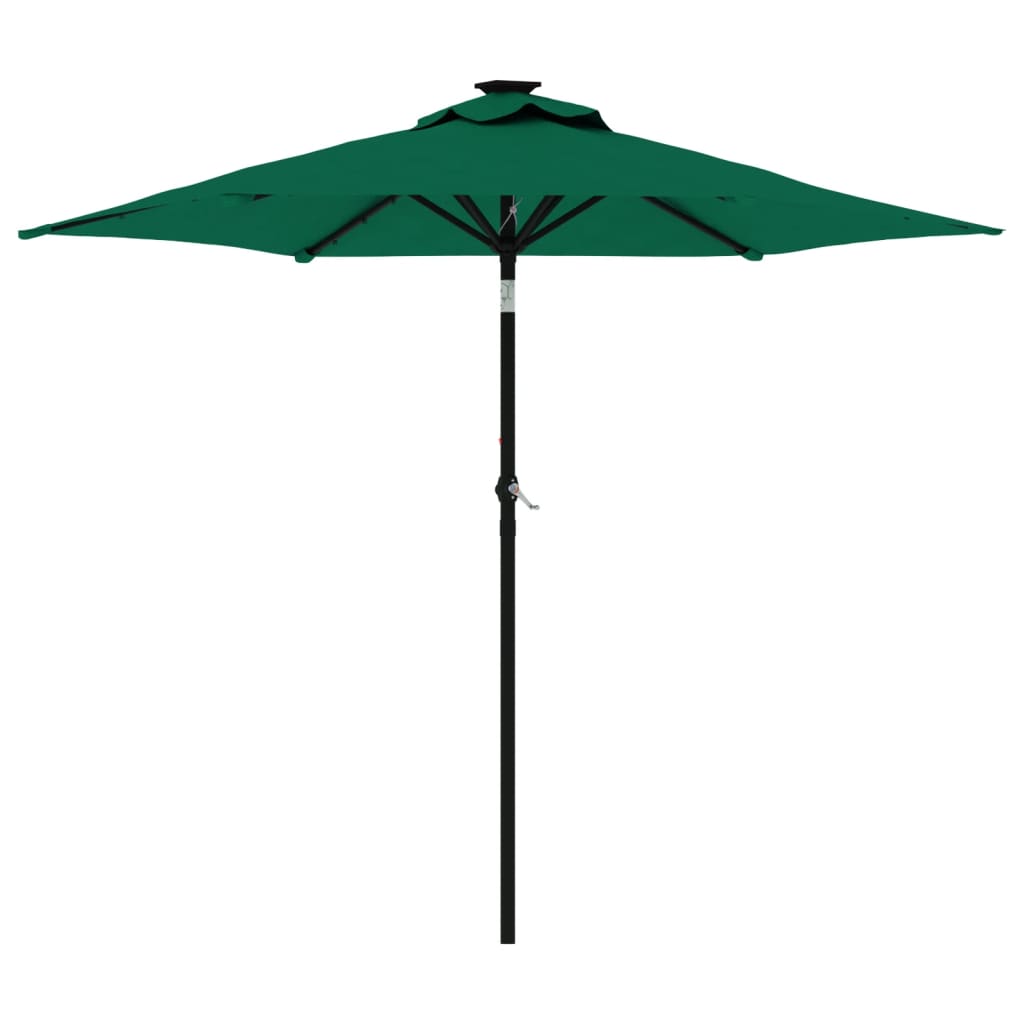 Vidaxl Parasol ze stalowym biegunem 225x225x212 cm zielony