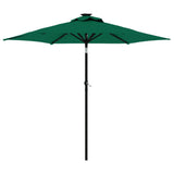 Vidaxl Parasol con polo in acciaio 225x225x212 cm verde