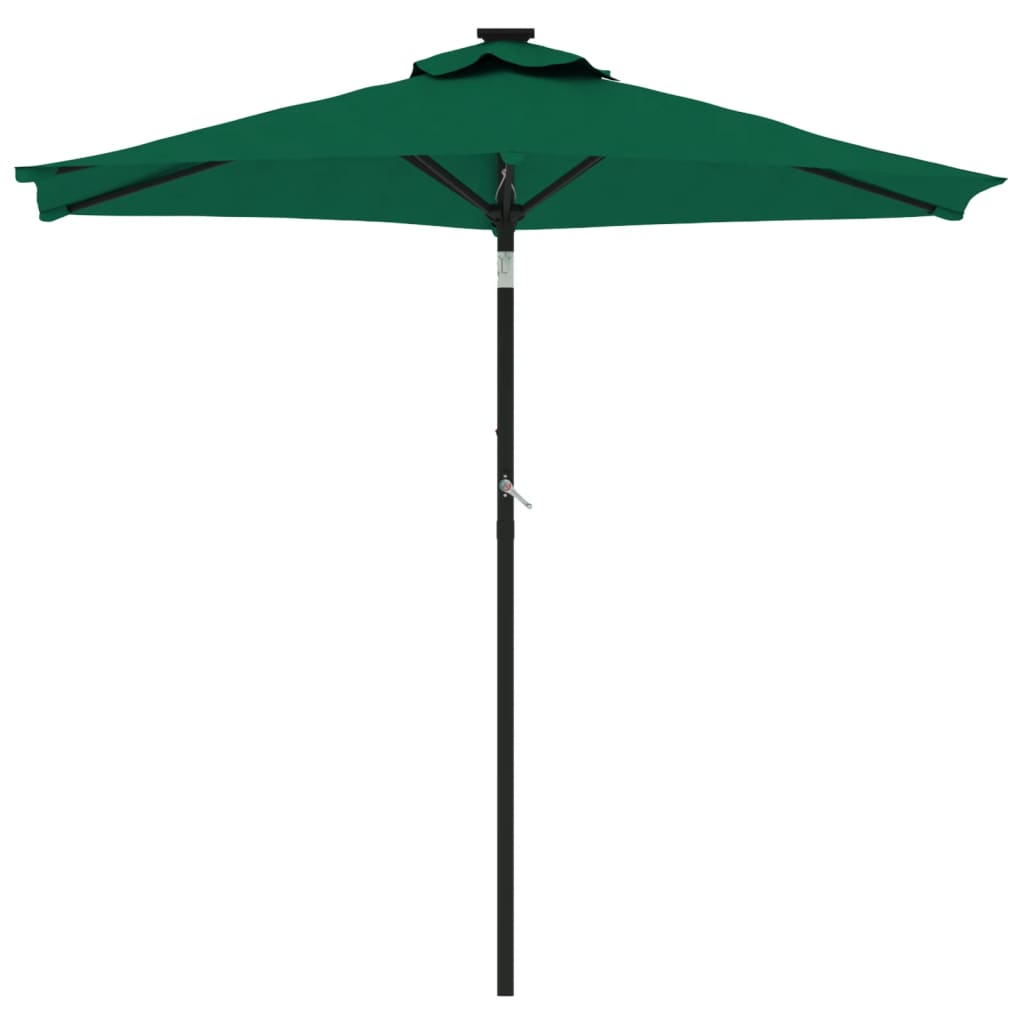 Vidaxl Parasol con polo in acciaio 225x225x212 cm verde