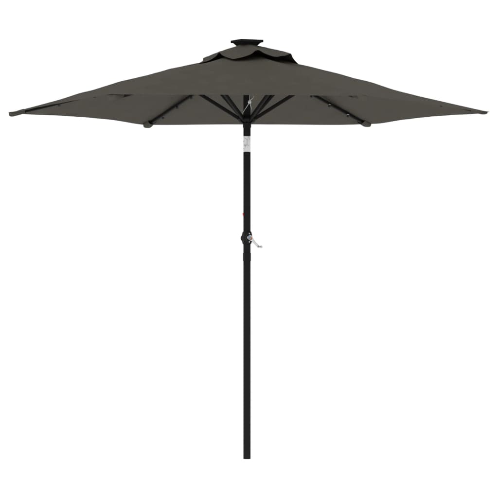 Vidaxl Parasol con polo in acciaio 225x225x2121 cm antracite -lorato