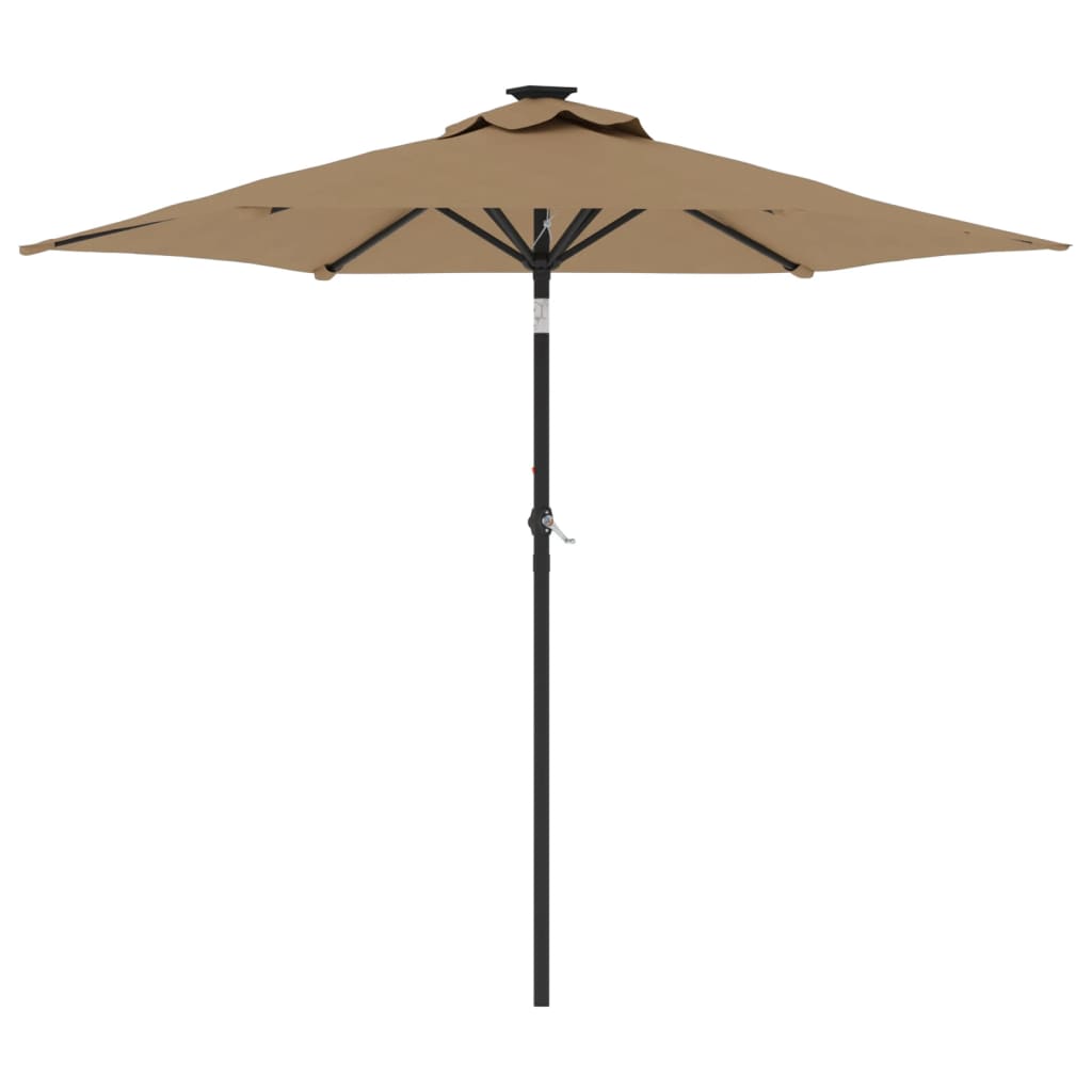 Vidaxl Parasol ze stalowym biegunem 225x225x212 cm taupe