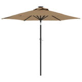 Parasol Vidaxl con polo de acero 225x225x212 cm taupe