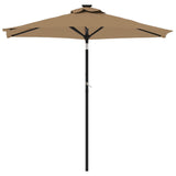 Vidaxl Parasol z jeklenim drogom 225x225x212 cm taupe