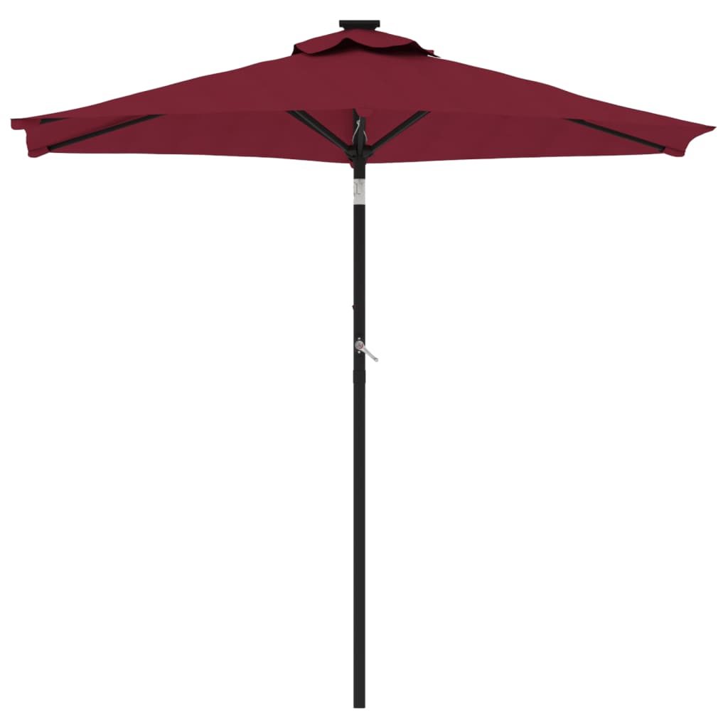 Vidaxl -parasol med stålstang 225x225x212 cm Bordeaux rød