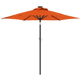 Vidaxl parasol s ocelovým pólem 225x225x212 cm terakot -rozložený