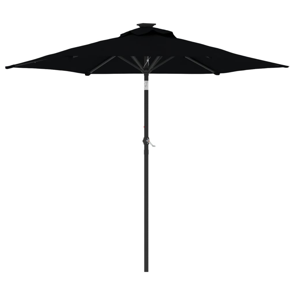 Parasol vidaxl avec poteau en acier 225x225x212 cm noir