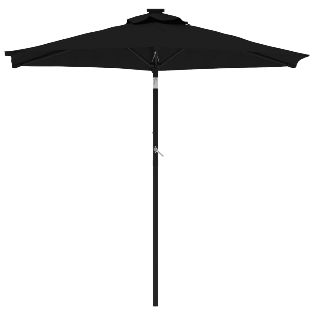 Vidaxl Parasol med stålstang 225x225x212 cm sort