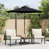 Vidaxl Parasol con polo in acciaio 225x225x212 cm nero