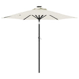 Vidaxl Parasol con LED y polo de acero 225x225x212 cm blanco