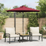 Vidaxl parasol avec LED et poteau en acier 225x225x212 cm rouge borgogne