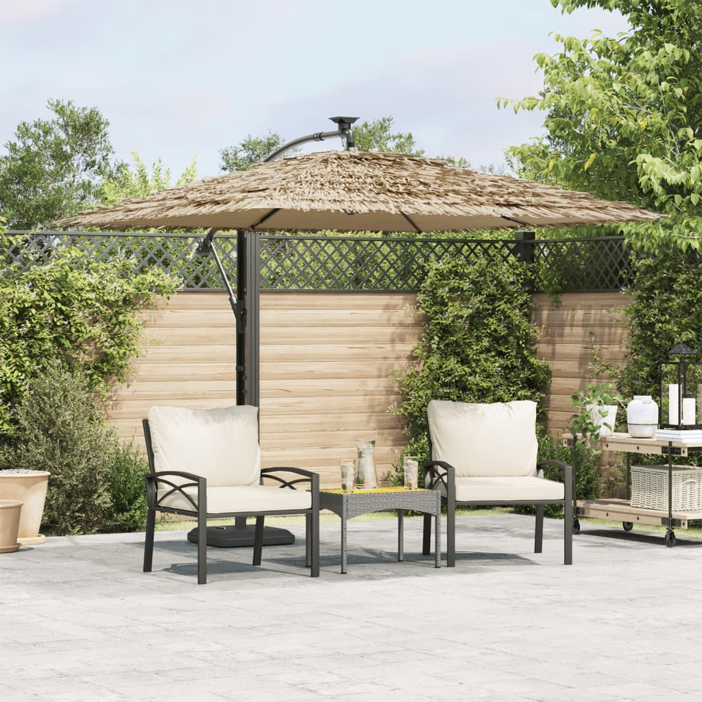 Vidaxl Parasol con polo in acciaio 246x246x230 cm marrone