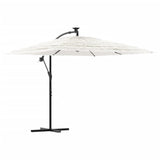 Vidaxl Parasol con polo in acciaio 246x246x230 cm bianco