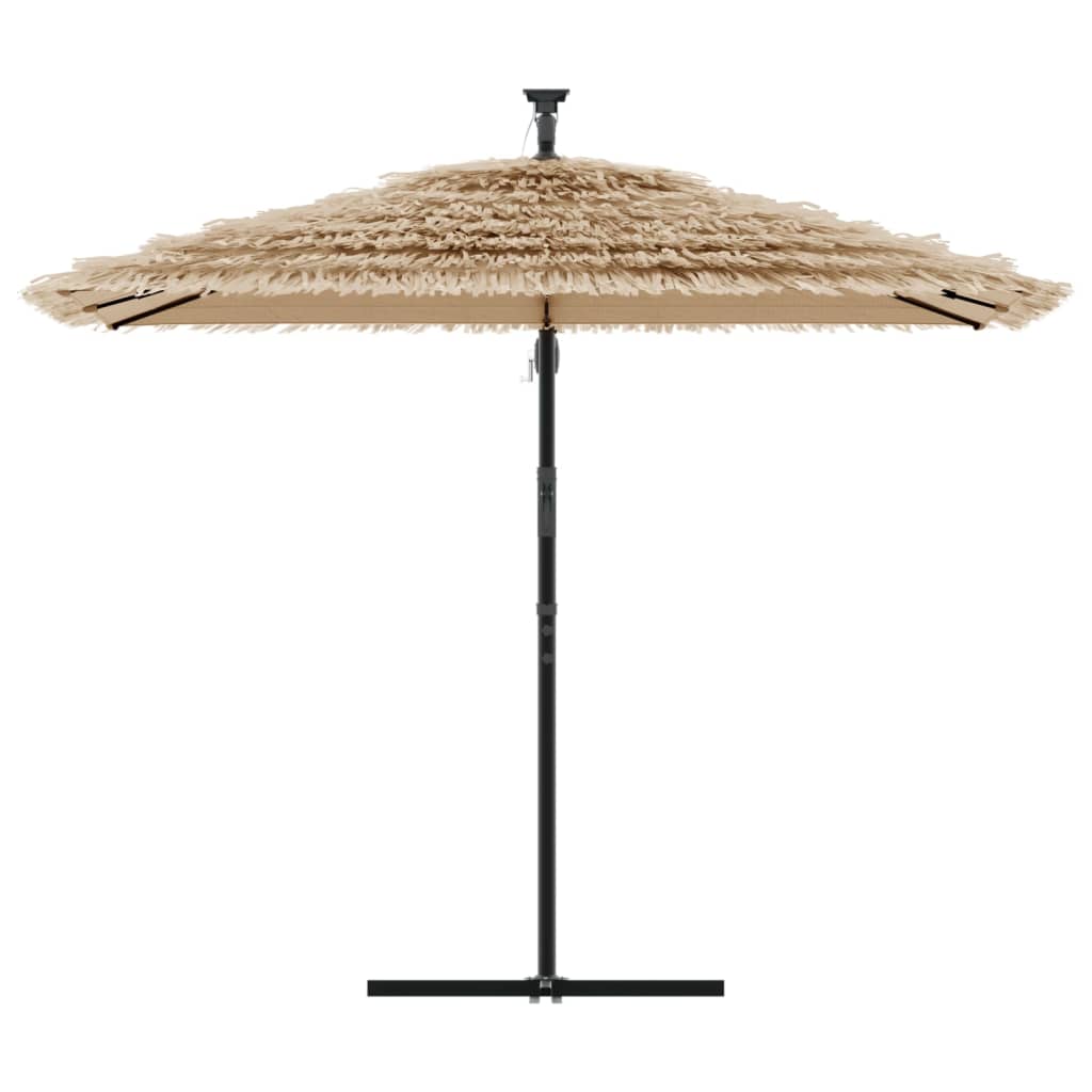 Vidaxl Parasol med stålstang 269x269x235 cm brun