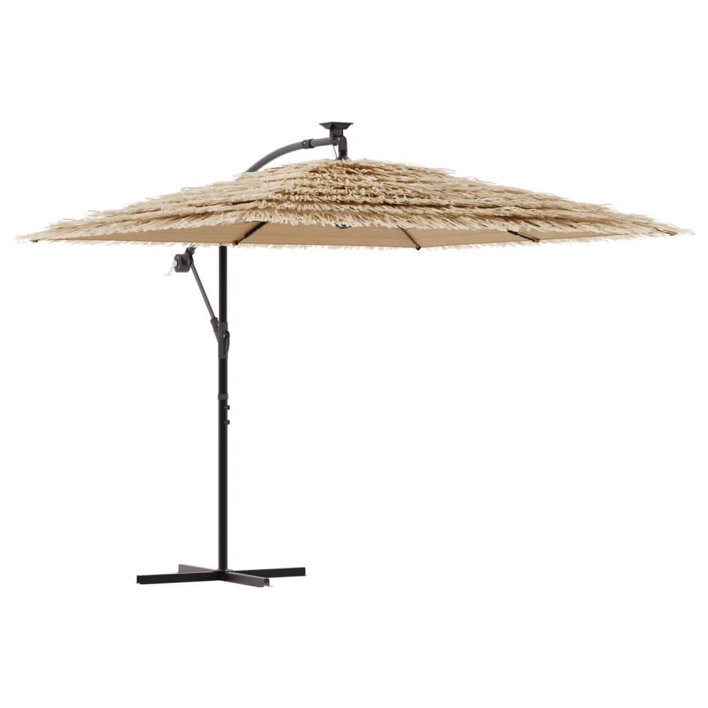 Vidaxl Parasol med stålstang 290x290x238 cm brun