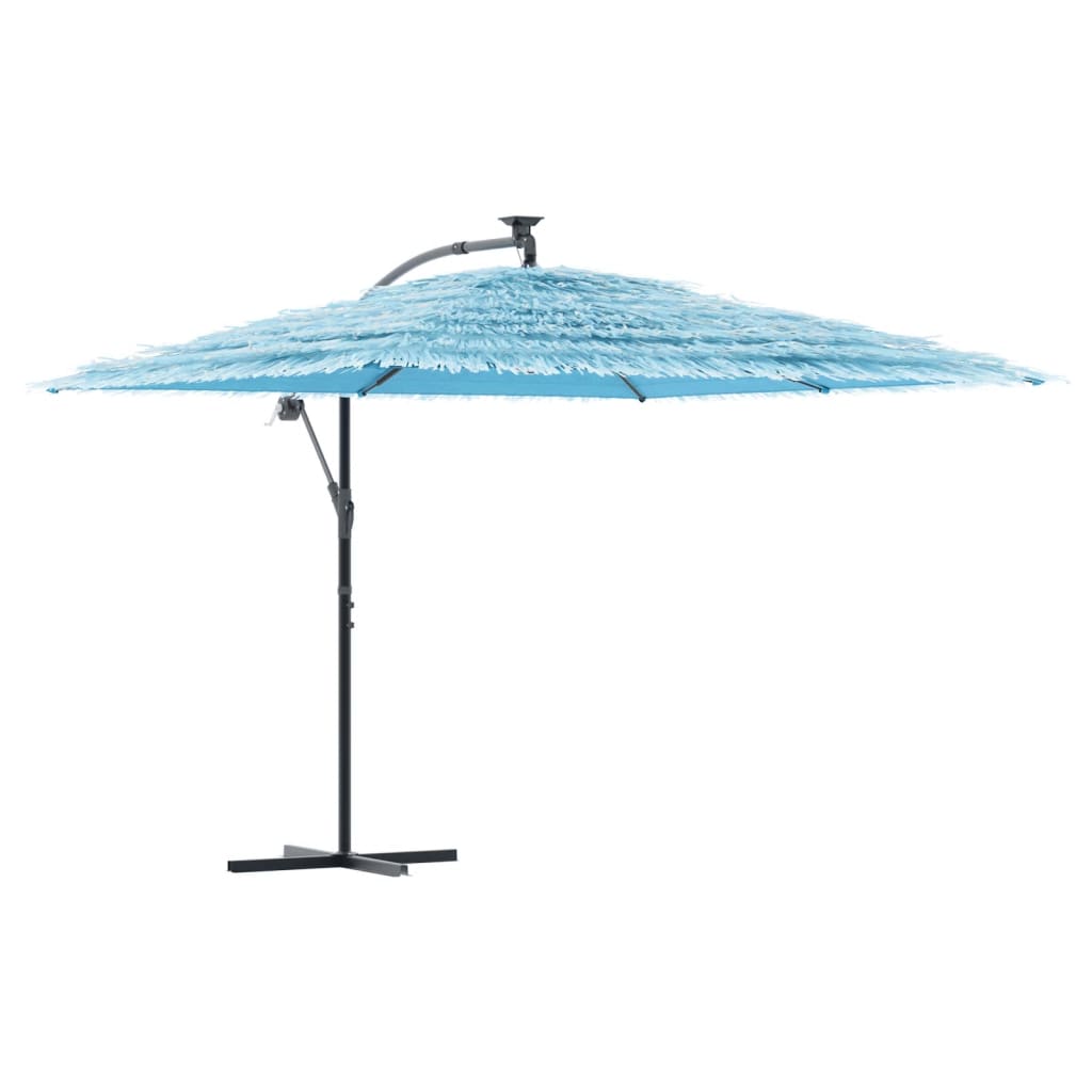 Vidaxl Parasol con polo in acciaio 290x290x238 cm blu