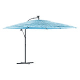 Vidaxl Parasol med stålstang 290x290x238 cm blå