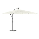 Vidaxl parasol s ocelovým pólem 290x290x238 cm bílá