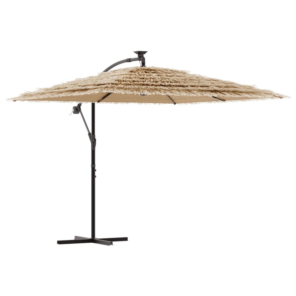 Vidaxl Parasol with LEDs and steel pole 246x246x230 cm brown