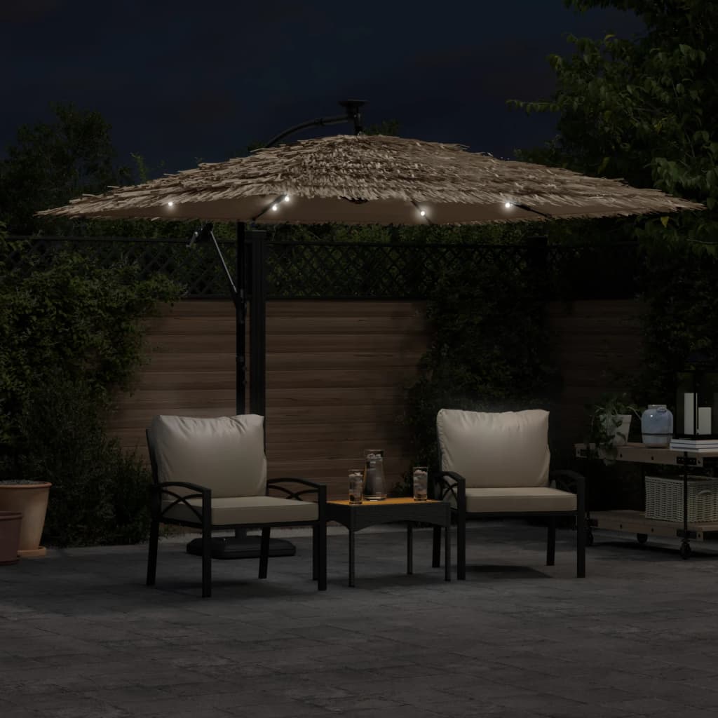 Vidaxl -Parasol mit LEDs und Stahlpol 269x269x235 cm Braun