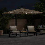 Vidaxl parasol met led's en stalen paal 269x269x235 cm bruin