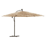 Vidaxl Parasol z LED in jeklenimi palicami 290x290x238 cm rjava