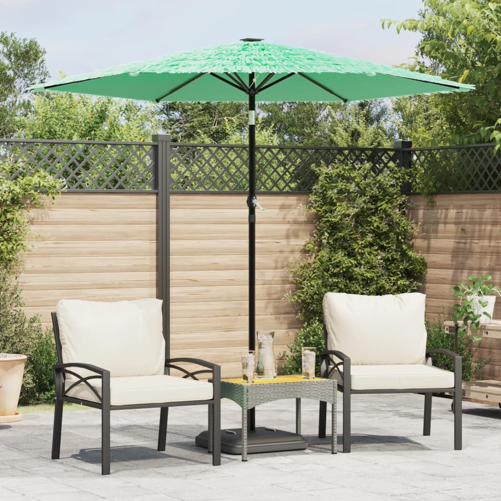 Vidaxl parasol met stalen paal 223x223x213 cm groen