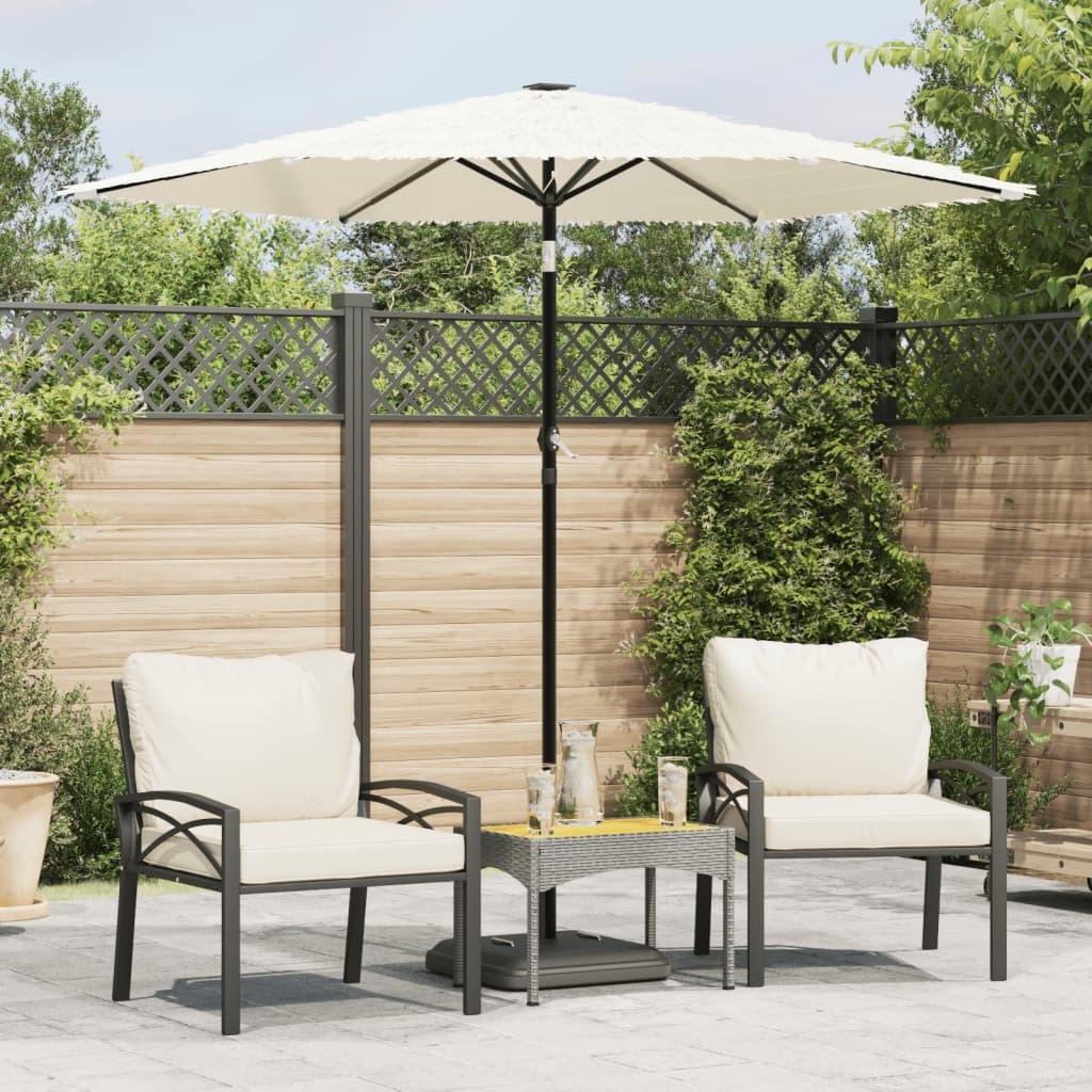 Vidaxl Parasol z jeklenim drogom 223x223x213 cm bela