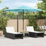 Vidaxl Parasol z jeklenim drogom 324x324x247 cm modra