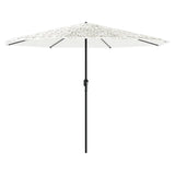 Parasol Vidaxl con poste de acero 324x324x247 cm blanco