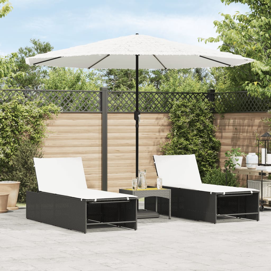 Vidaxl Parasol con polo in acciaio 324x324x247 cm bianco