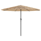 Vidaxl Parasol z jeklenim drogom 388x388x248 cm rjava