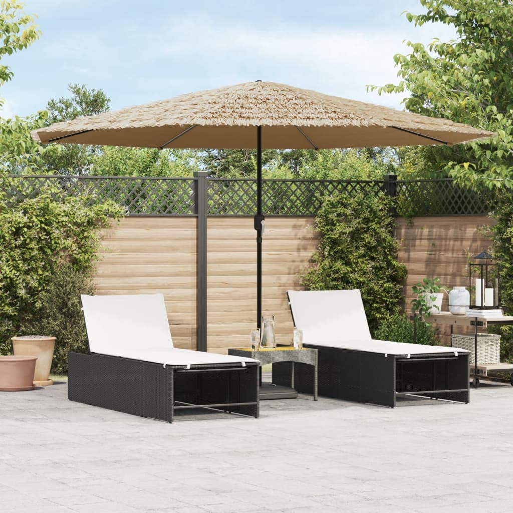 Vidaxl Parasol z jeklenim drogom 388x388x248 cm rjava