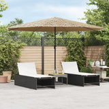 Vidaxl Parasol with steel pole 388x388x248 cm brown