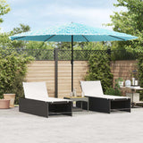 Vidaxl Parasol con polo in acciaio 388x388x248 cm blu