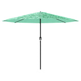 Vidaxl Parasol con polo in acciaio 388x388x248 cm verde