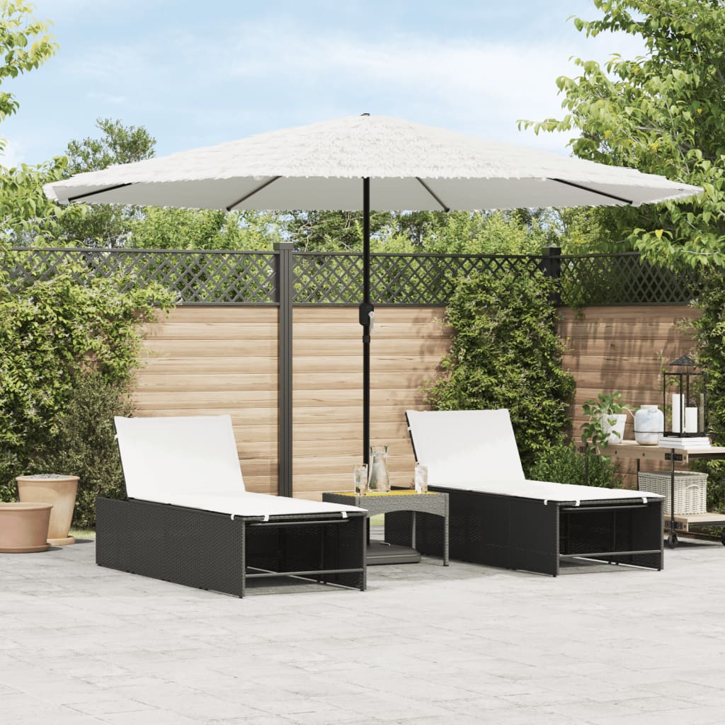 Vidaxl Parasol con polo in acciaio 388x388x248 cm bianco