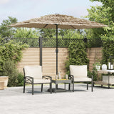 Vidaxl Parasol con LED e palo in acciaio 248x248x248 cm marrone