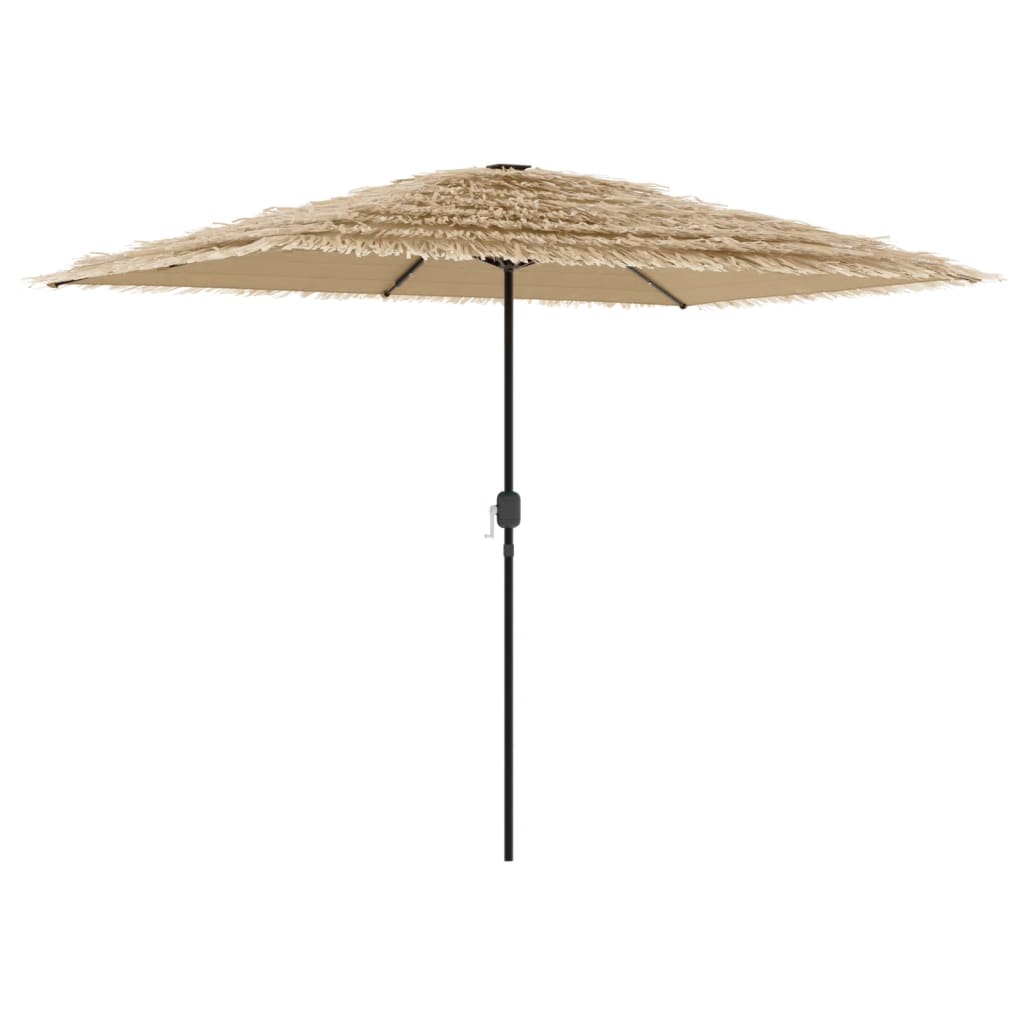 Vidaxl -parasol med lysdioder och stålstång 300x200x250 cm brunt