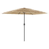 Vidaxl -parasol med lysdioder och stålstång 300x200x250 cm brunt