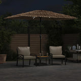 Vidaxl Parasol with LEDs and steel pole 300x200x250 cm brown