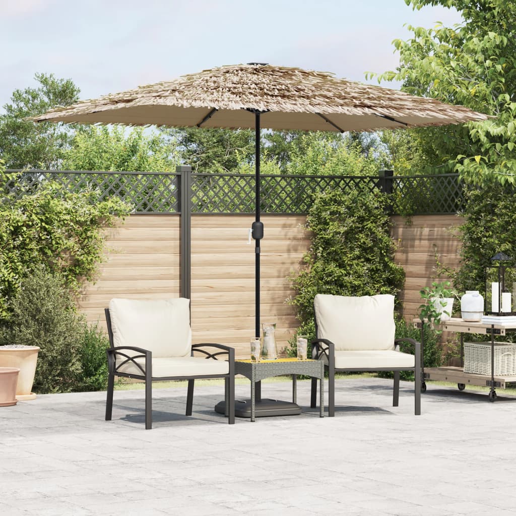 Parasol Vidaxl avec LED et poteau en acier 300x200x250 cm brun