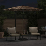 Vidaxl Parasol z LED in jeklenimi palicami 268x268x226 cm rjava