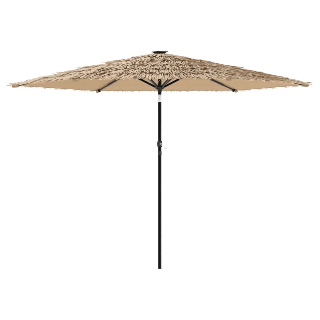 Vidaxl Parasol with LEDs and steel pole 288x288x225 cm brown