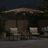 Vidaxl Parasol z LED in jeklenimi palicami 288x288x225 cm rjava