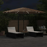 Vidaxl -Parasol mit LEDs und Stahlpol 388x388x248 cm Braun