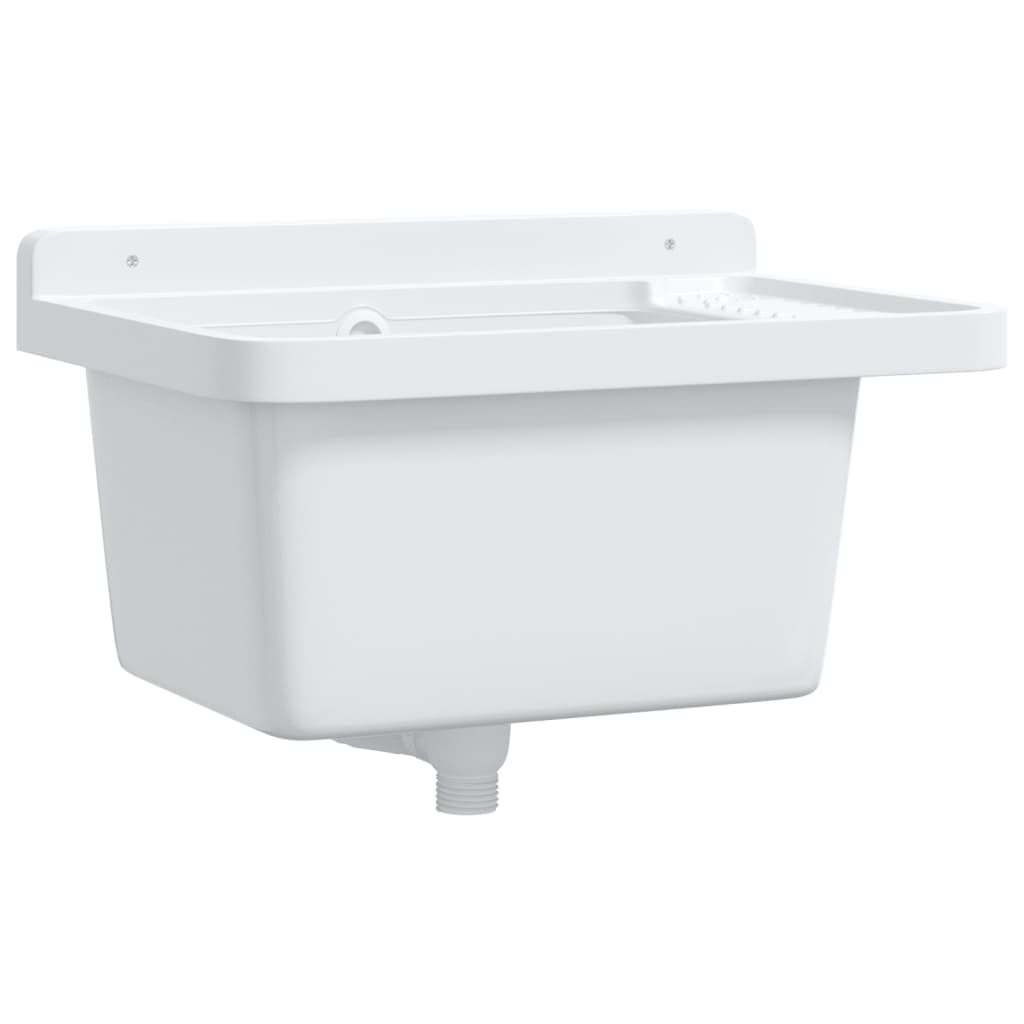 Vidaxl Washbasin Wall -Mounted 50x35x24 cm harpiks hvid