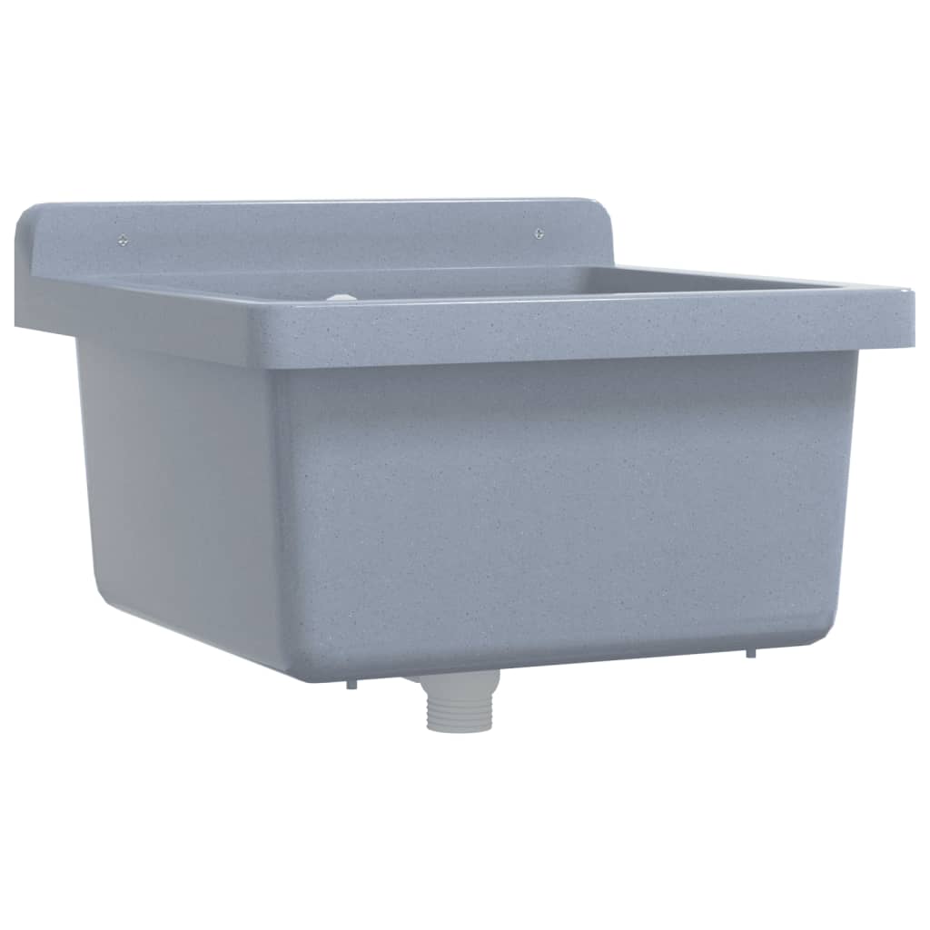 Vidaxl Washbasin Wall -Mounted 40x40x24 cm Resin Gray