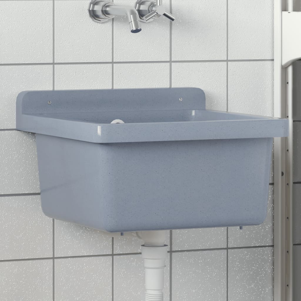 VidaXL Washbasin Wall -mounted 40x40x24 cm resin gray