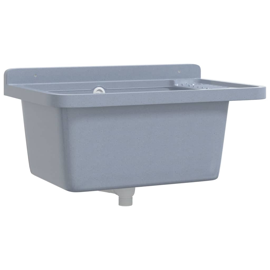 Vidaxl Washbasin Mur-Mouplé 60x40x28 cm Gris de résine